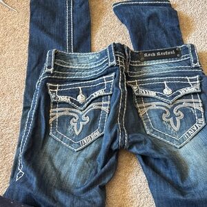 Rock revival denim bling jean’s Morgan straight leg 27